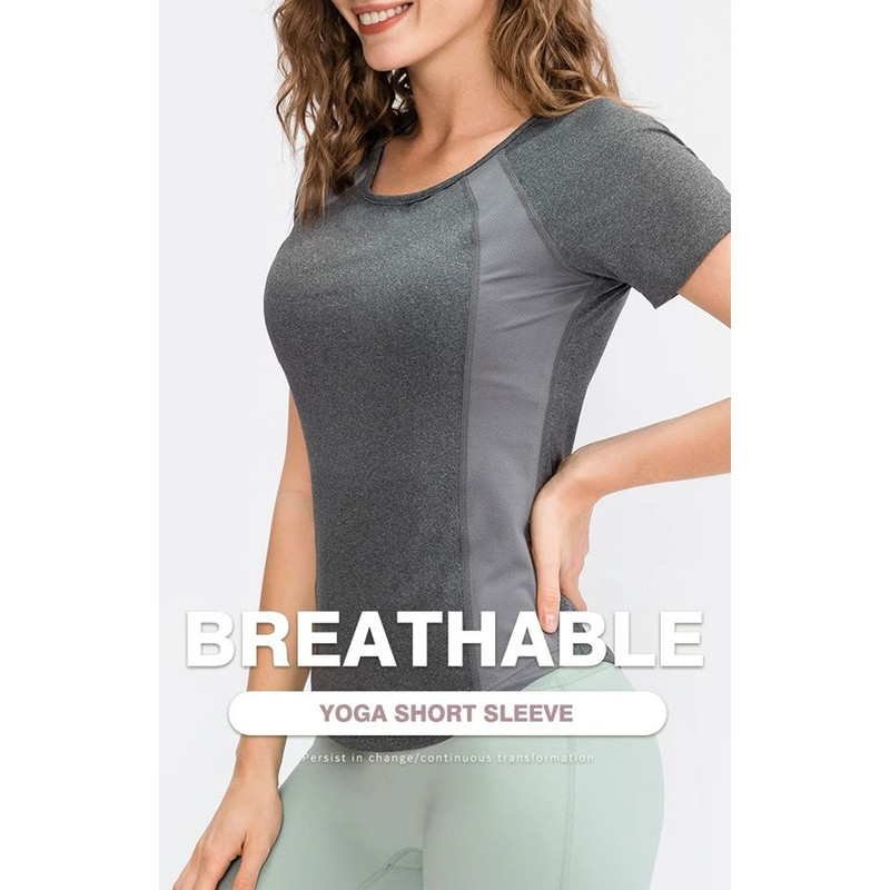 ZenFlow Womens Quick Dry Yoga Tee  Breathable Short Sleeve Workout Shirt 1