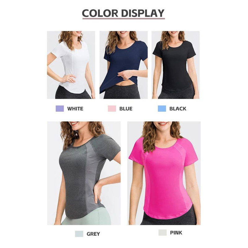 ZenFlow Womens Quick Dry Yoga Tee  Breathable Short Sleeve Workout Shirt 4