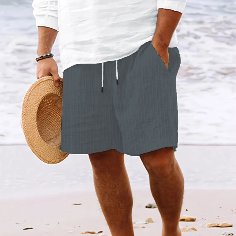 Mens Lightweight Casual Beach Shorts MultiPocket Comfort For Travel Lounging Summer Style 4