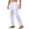 Mens Cotton Linen Drawstring Pants  Breathable LooseFit Trousers For Yoga Lounge  Travel 4