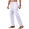 Mens Cotton Linen Drawstring Pants Breathable LooseFit Trousers For Yoga Lounge Travel 4