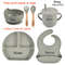 6Piece Silicone Baby Feeding Set  Suction Bowl Plate Bib  Utensils For MessFree Mealtime 7