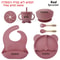 6Piece Silicone Baby Feeding Set Suction Bowl Plate Bib Utensils For MessFree Mealtime 8