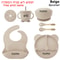 6Piece Silicone Baby Feeding Set Suction Bowl Plate Bib Utensils For MessFree Mealtime 2