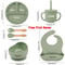 6Piece Silicone Baby Feeding Set Suction Bowl Plate Bib Utensils For MessFree Mealtime 5