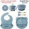 6Piece Silicone Baby Feeding Set  Suction Bowl Plate Bib  Utensils For MessFree Mealtime 6