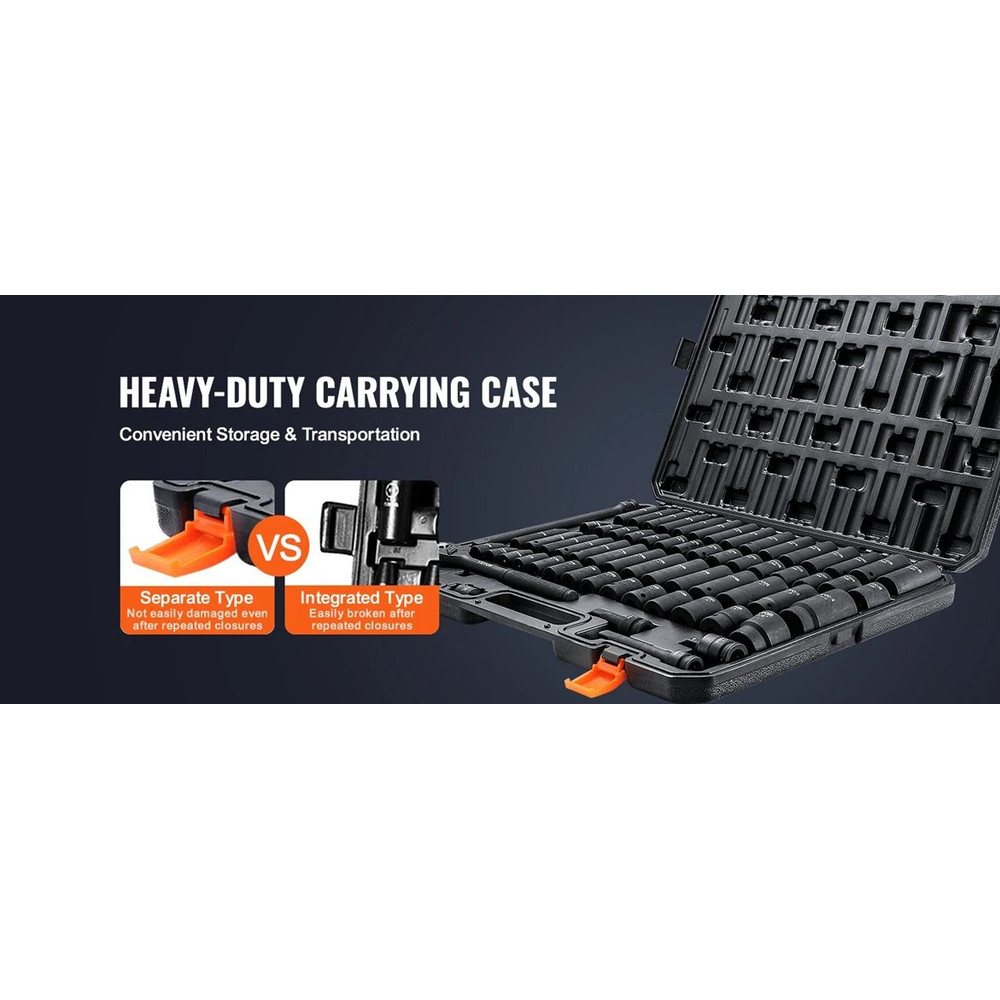 TorqueMaster 12 Drive Impact Socket Set  HeavyDuty 6Point CrV Steel For Auto Repair 4