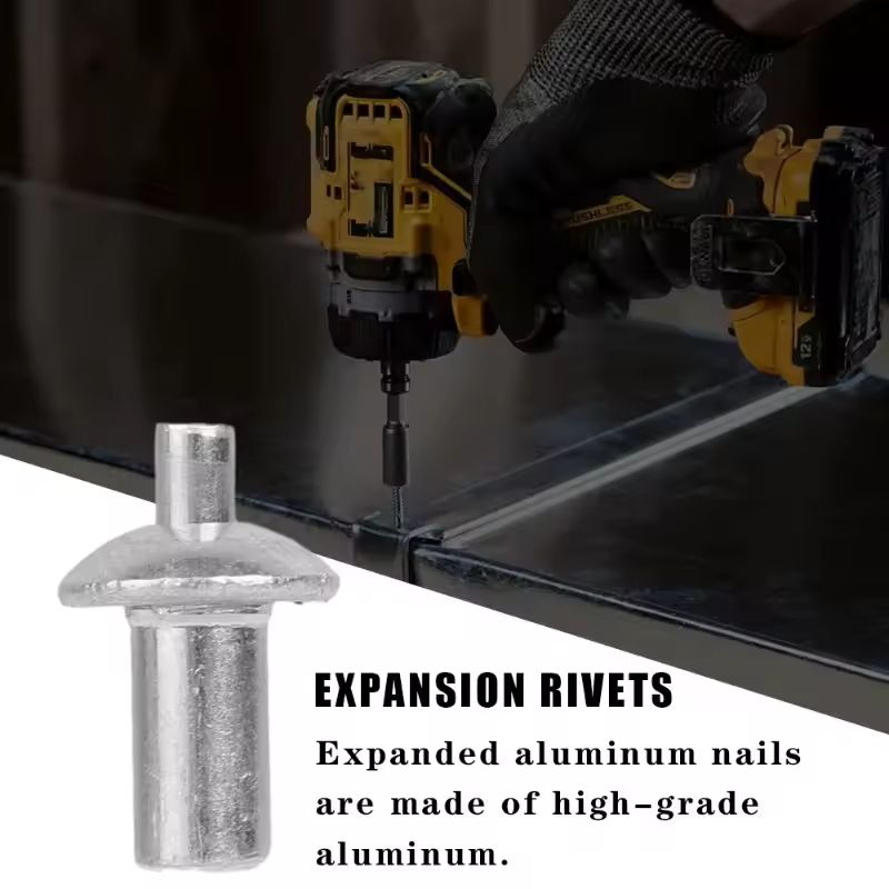 ProGrip Hammer Drive Expansion Rivets  100Pack Aluminum Fasteners For Secure ToolFree Anchoring 4