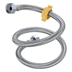 hydroguard braided flexible water hose – 1/2 inch explosion-proof pipe for kitchen, bathroom, or toilet