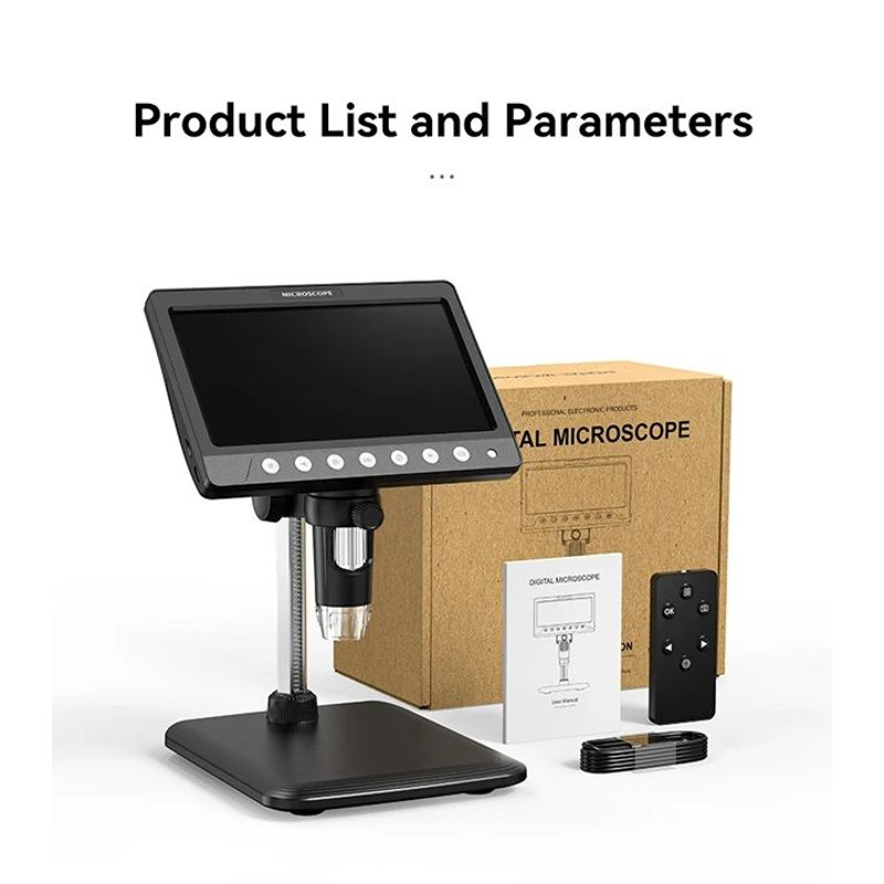 ProView 1200X Digital Microscope 7in IPS Screen USB Microscope For Soldering Electronics Phone Re 7