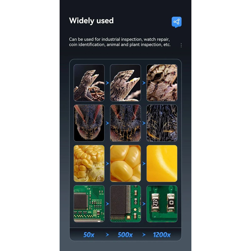 ProView 1200X Digital Microscope 7in IPS Screen USB Microscope For Soldering Electronics Phone Re 4