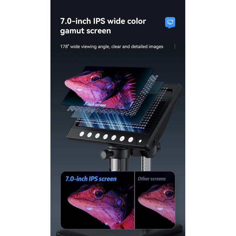 ProView 1200X Digital Microscope 7in IPS Screen USB Microscope For Soldering Electronics Phone Re 1