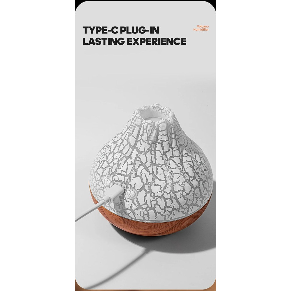 Volcano Mist USB Humidifier With Night Light Portable Air Moisturizer For Home Office Travel 5