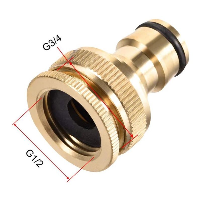 Brass Garden Hose Connector Quick Connect Adapter For 12in 34in Taps 2