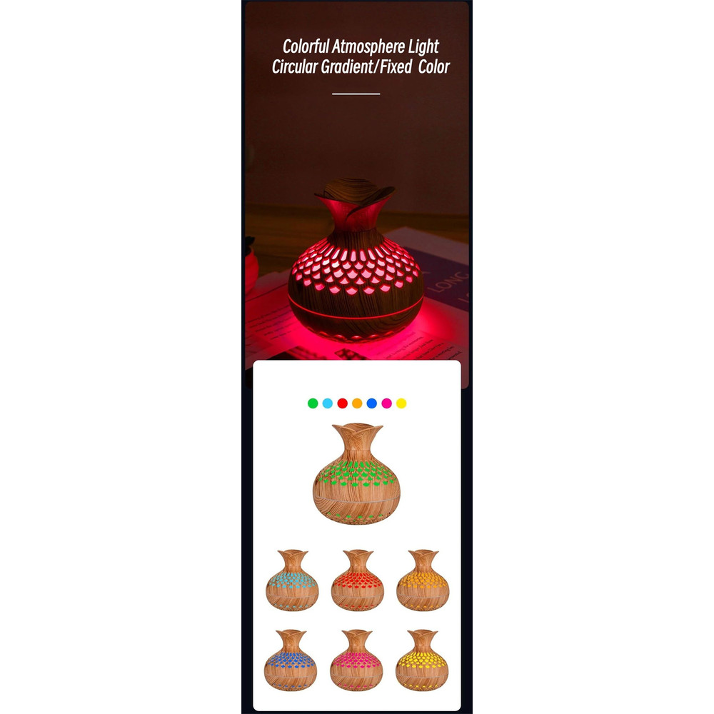 Wood Grain USB Humidifier  300ml Aromatherapy Diffuser For Home Or Office 5
