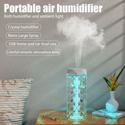 crystal rgb aroma diffuser – portable mist humidifier with essential oil & led mood light
