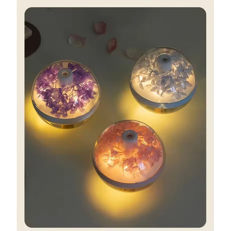 USB Rechargeable Flower Humidifier  270ml Mini Air Mist Maker With LED Mood Light 5