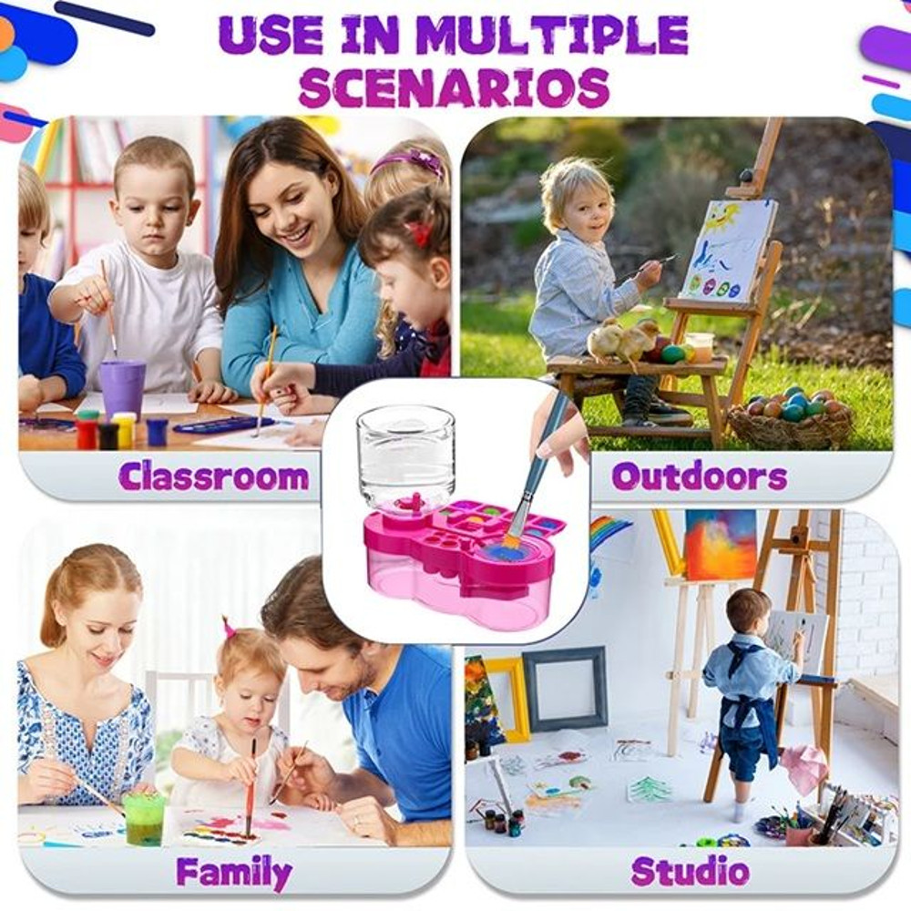 SmartFlow Paint Brush Cleaner Bucket  MessFree Art Cleaning Tool For Kids  Hobbyists 2