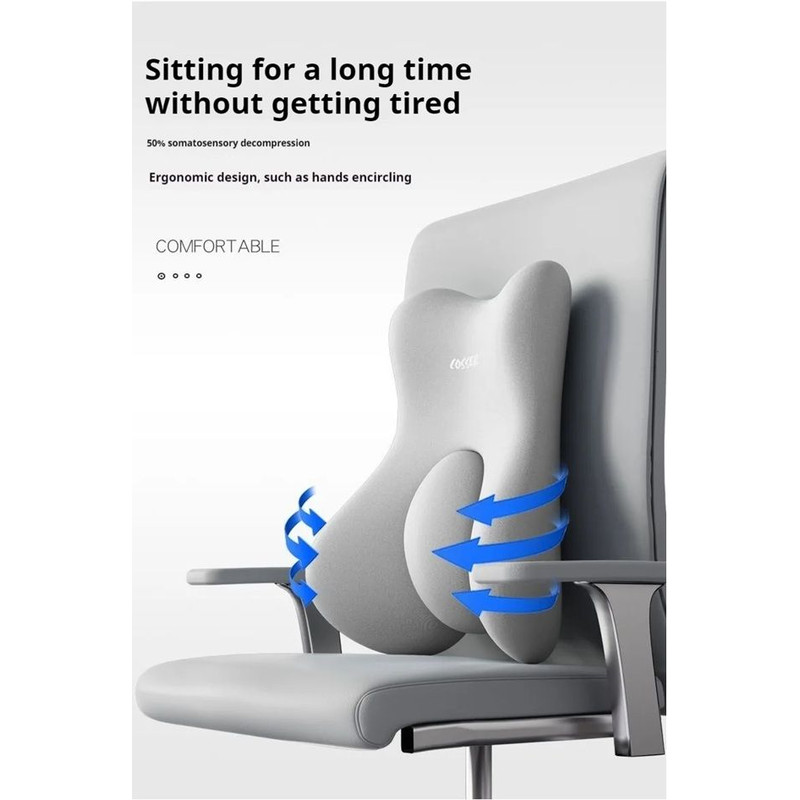 OrthoRelief Memory Foam Lumbar Cushion Ergonomic Back Support For Car Office Postpartum Comfort 3