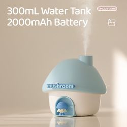 mushglow mini humidifier – cute ultrasonic aroma diffuser with colorful light for bedroom & office
