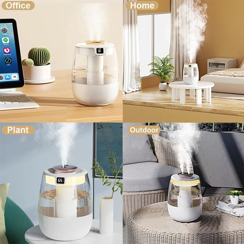 HydroGlow 1300ML Dual Spray Humidifier USB Aroma Diffuser With Light For Home Office Wellness 7