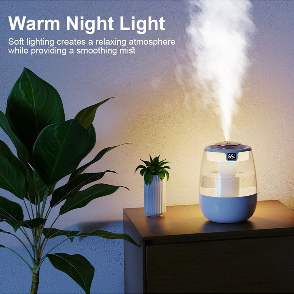 HydroGlow 1300ML Dual Spray Humidifier USB Aroma Diffuser With Light For Home Office Wellness 3