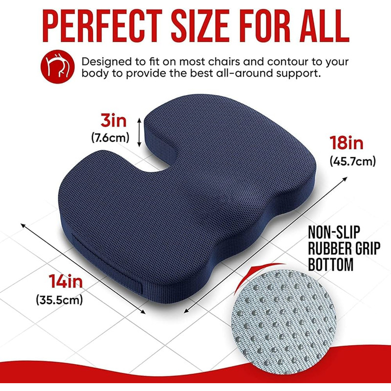 SitWell Memory Foam Seat Cushion  Ergonomic Office  Chair Support For PainFree Sitting 3