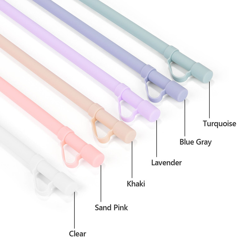 SipFlex 6Pack Silicone Straw Set  Long Reusable Straws With Covers Compatible With Stanley 40oz30oz 0