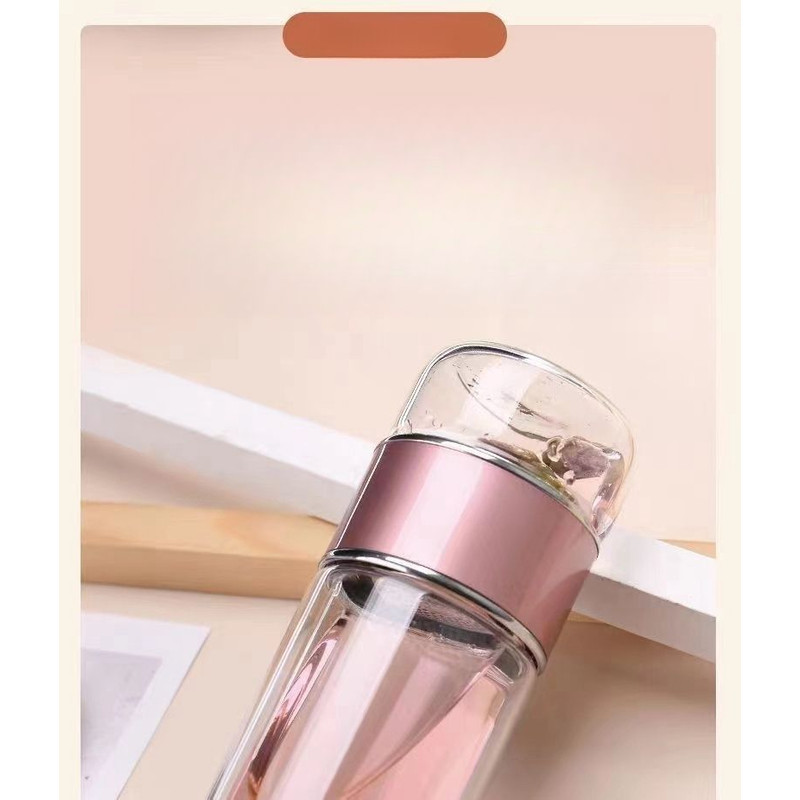 PureBrew 420ML Double Wall Glass Tea Infuser Bottle With Filter 5