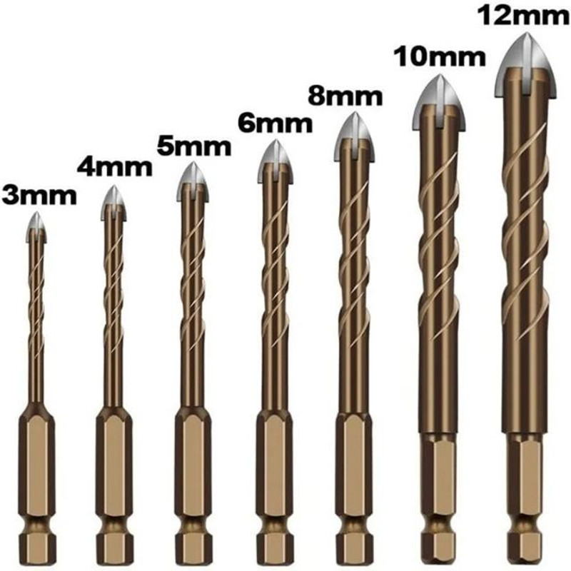 ProBore MultiSurface Masonry Tile Drill Bit Set 3mm12mm Hex Shank 0