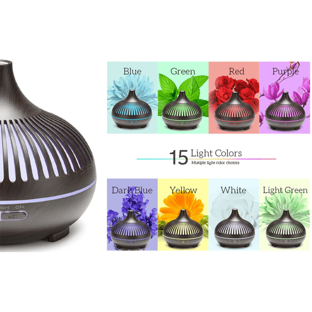 ZenMist 500ML Ultrasonic Essential Oil Diffuser With Remote Control  LED Light 5