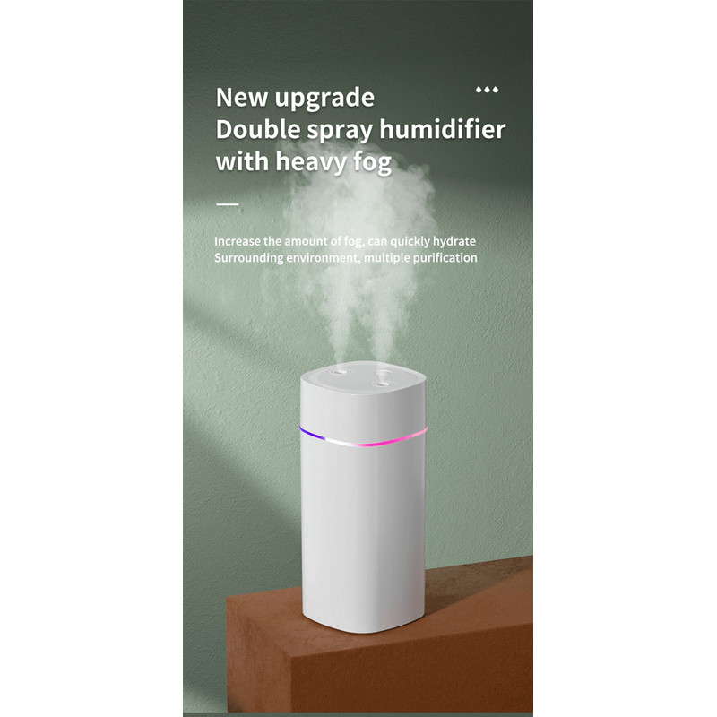 BreezeGlow Dual Nozzle USB Humidifier With Aromatherapy And Ambient Light 0