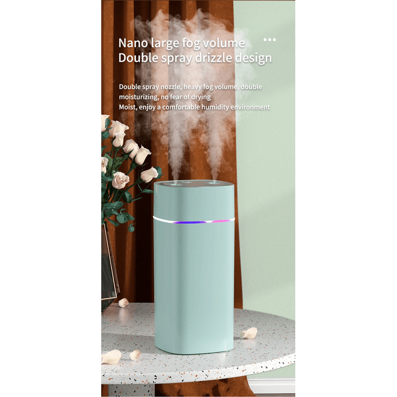 BreezeGlow Dual Nozzle USB Humidifier With Aromatherapy And Ambient Light 2