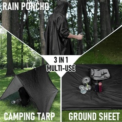 stormshield 3-in-1 military rain poncho – waterproof tent, raincoat & tarp in one