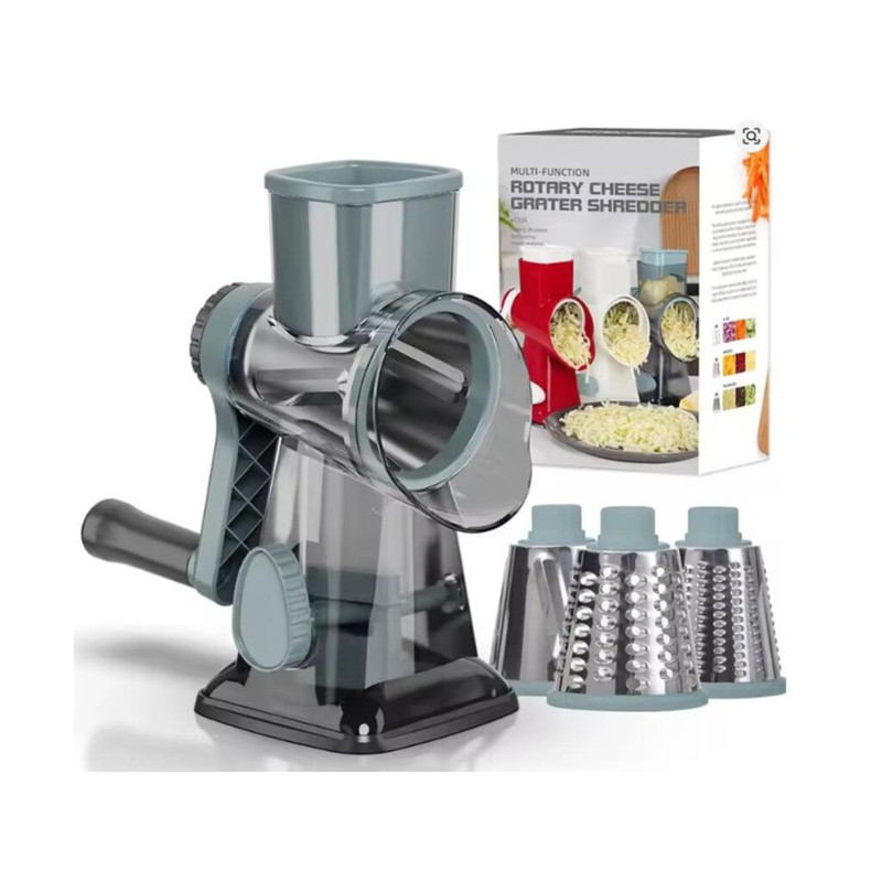 GrateMate 3in1 Rotary Cheese Grater  Manual Vegetable Slicer  Nut Grinder 6