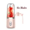 BlendGo Portable Smoothie Blender USB Rechargeable 6Blade Juicer Bottle 7