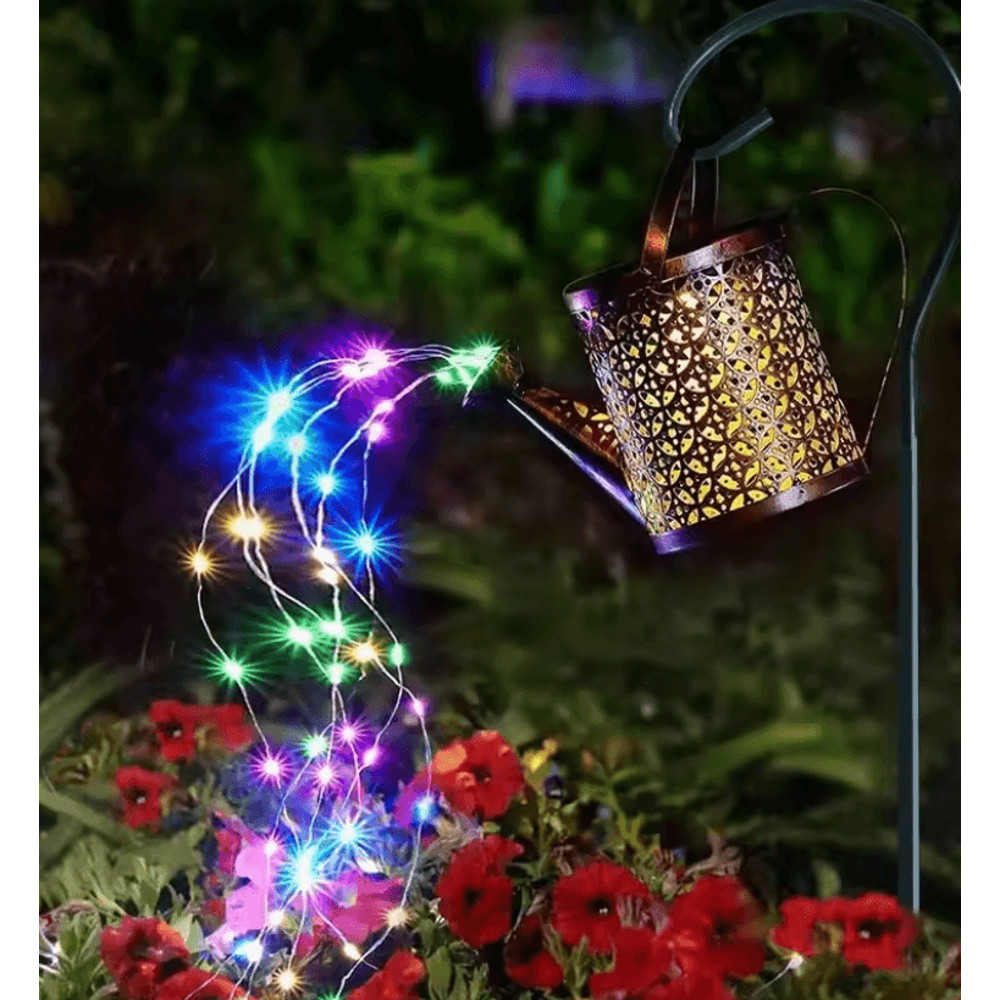 GlowPour Solar Watering Can Light  Outdoor LED Fairy Shower Light For Garden  Patio Decor 6