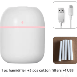 mistglow usb mini humidifier – portable ultrasonic aroma diffuser with led light for car & home use
