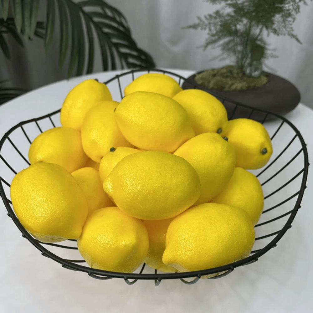 Realistic Artificial Lemons 20pcs Faux Yellow Fruit For Home Event Decor 3