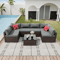 7Piece Outdoor Patio Furniture Set AllWeather PE Rattan Sectional Sofa With Table 1