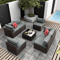 7Piece Outdoor Patio Furniture Set AllWeather PE Rattan Sectional Sofa With Table 7