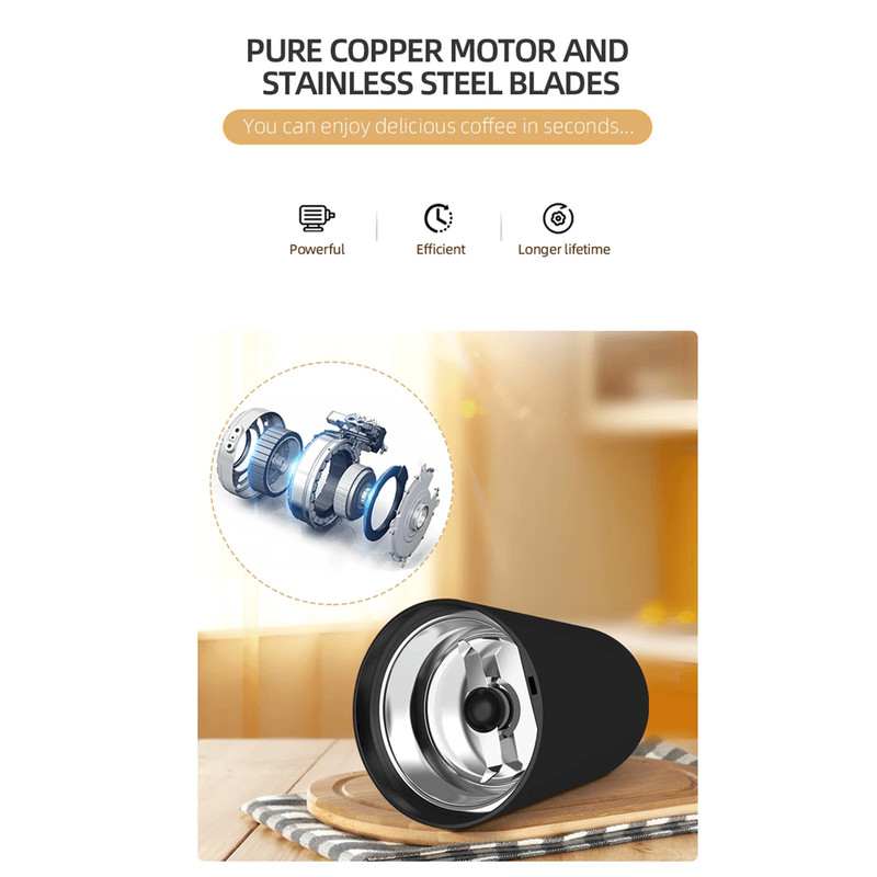 200W Precision Brew Electric Coffee Grinder HighPower MultiUse Bean And Spice Mill 2
