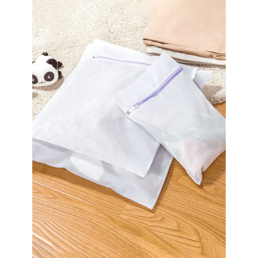 DelicateGuard Fine Mesh Laundry Bag Set 3 Piece Zippered Wash Bags For Clothes And Lingerie Care 0