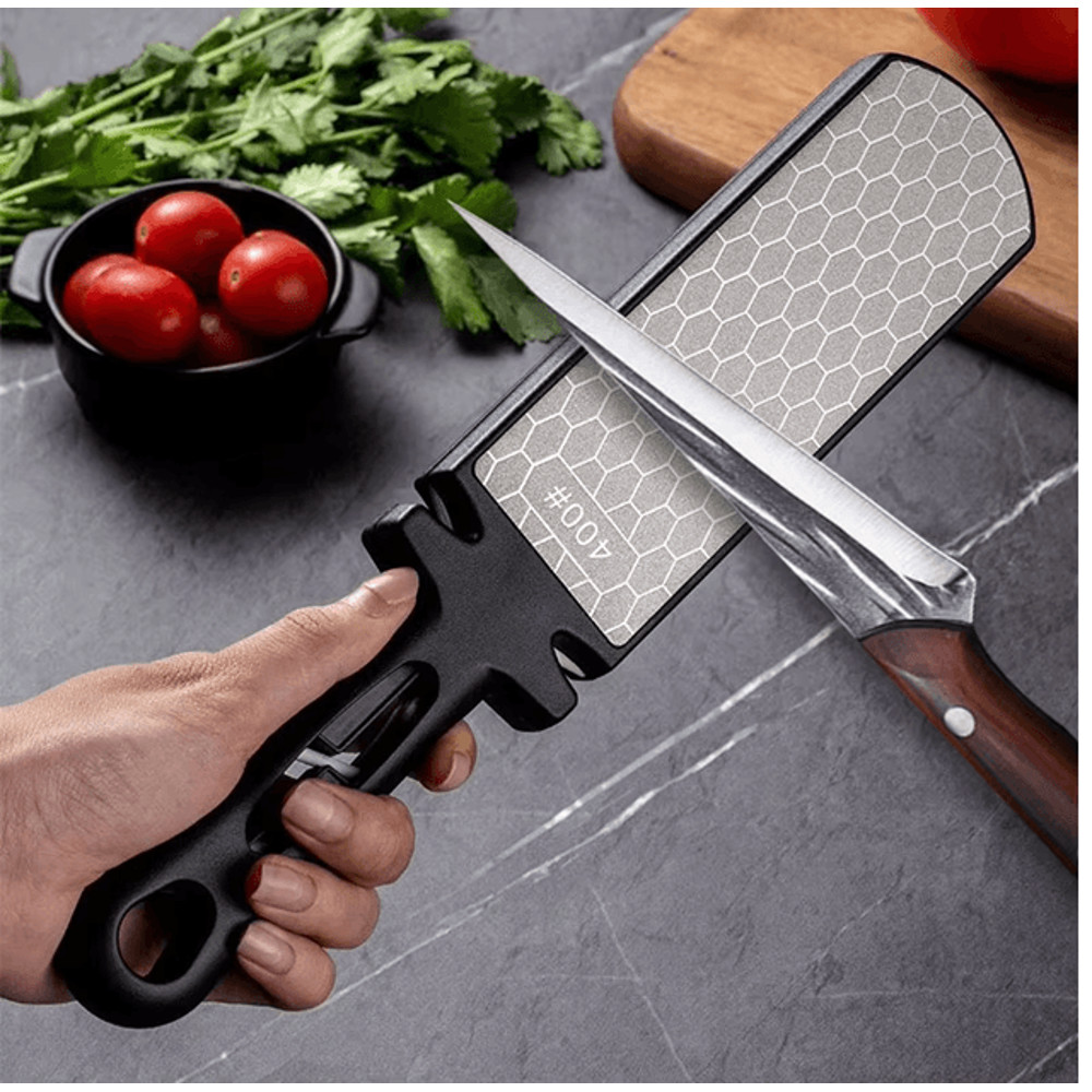 Premium 5in1 Knife Sharpener With Diamond Whetstone  Tungsten Carbide Edge System 8
