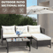 3Piece Outdoor Patio Furniture Set AllWeather Wicker Conversation Set With Chaise Lounge 3