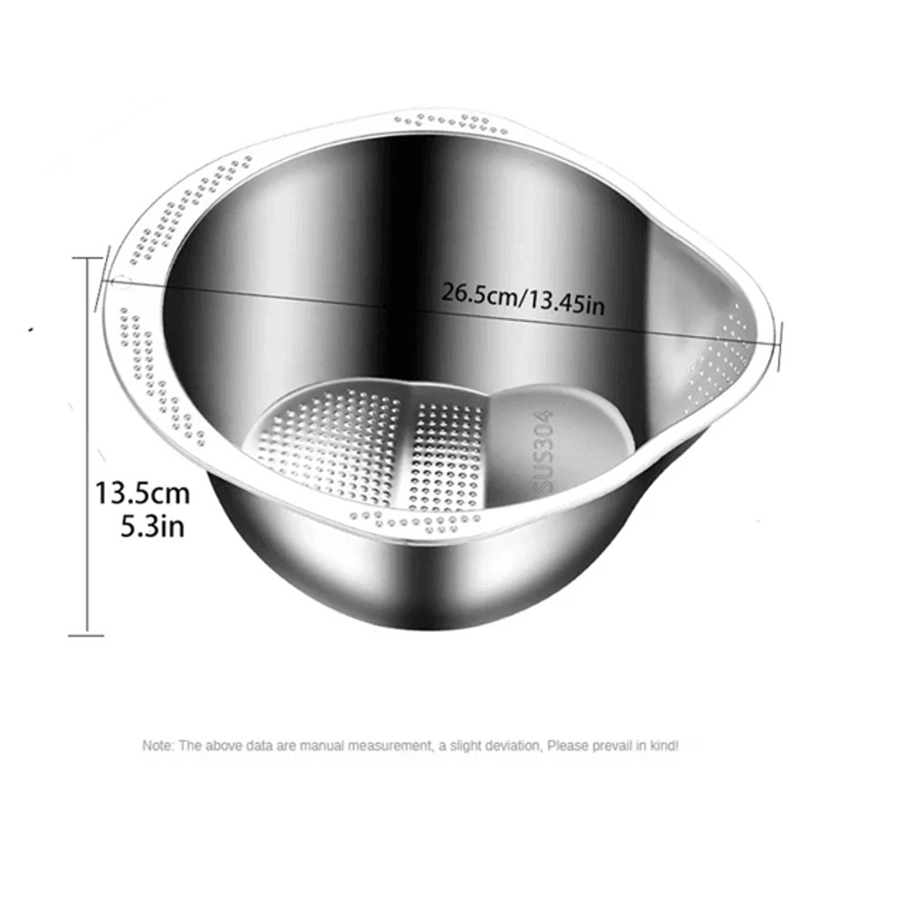 Stainless Steel Rice Washer Strainer Bowl 304 Kitchen Sieve For Rice Fruits And Vegetables 6