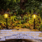 2Pack Vintage Hexagon LED Solar Pathway Lights Weatherproof Outdoor Garden Decor 0