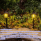 2Pack Vintage Hexagon LED Solar Pathway Lights Weatherproof Outdoor Garden Decor 0