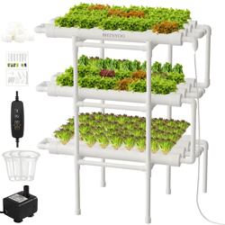 3-layer hydroponic growing system kit – 108-site soilless garden with food-grade pvc pipes