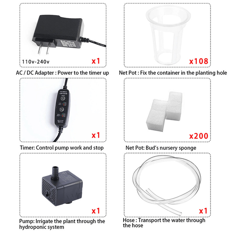 3Layer Hydroponic Growing System Kit  108Site Soilless Garden With FoodGrade PVC Pipes 4